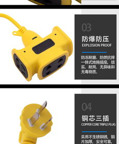 電動車充電延長線插座排插接線板防壓防摔防爆電源加長線地拖插座